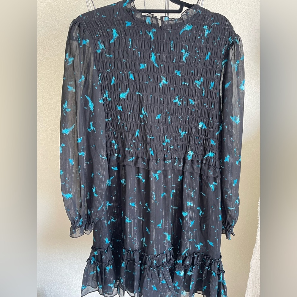 RyeGrass smocked bodice midi dress.